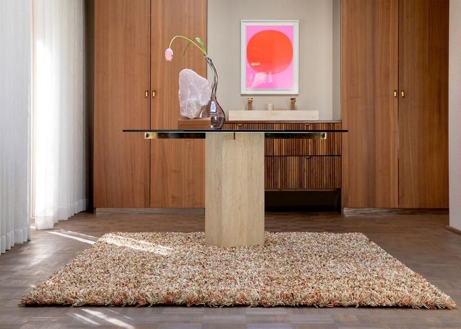 Brink & Campman Spring Seventies Sway 59123 Vloerkleed 250 x 350 cm Oranje Rectangular Wol Woonkamer Gespikkeld Shaggy Hoogpolig Retro Modern