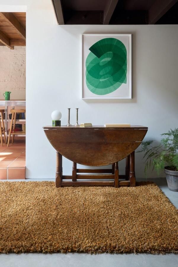 Brink & Campman Vloerkleed 250 x 350 cm Oranje Rectangular Wol Woonkamer Slaapkamer Effen Modern Shaggy Hoogpolig Industriëel