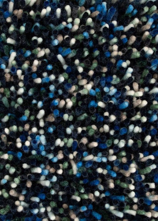 Brink & Campman Pop Art Blue 66908 Vloerkleed 160 x 230 cm Blauw Rectangular Wol Woonkamer Gespikkeld Shaggy Hoogpolig Modern - Foto 4