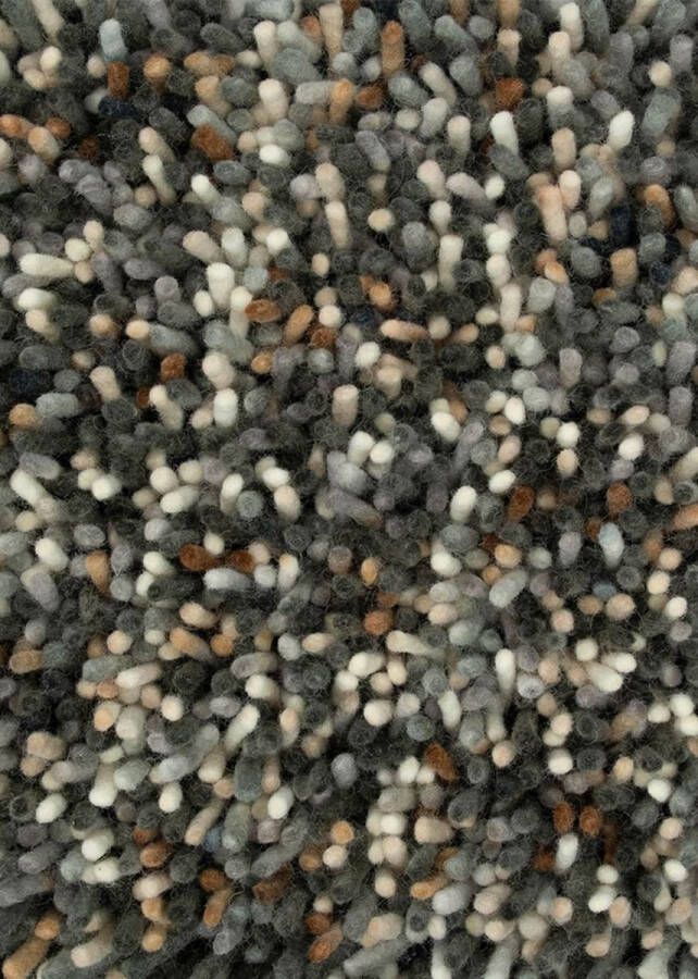 Brink & Campman Pop Art Grey 66914 Vloerkleed 140 x 200 cm Grijs Rectangular Wol Woonkamer Gespikkeld Shaggy Hoogpolig Industriëel Modern - Foto 3