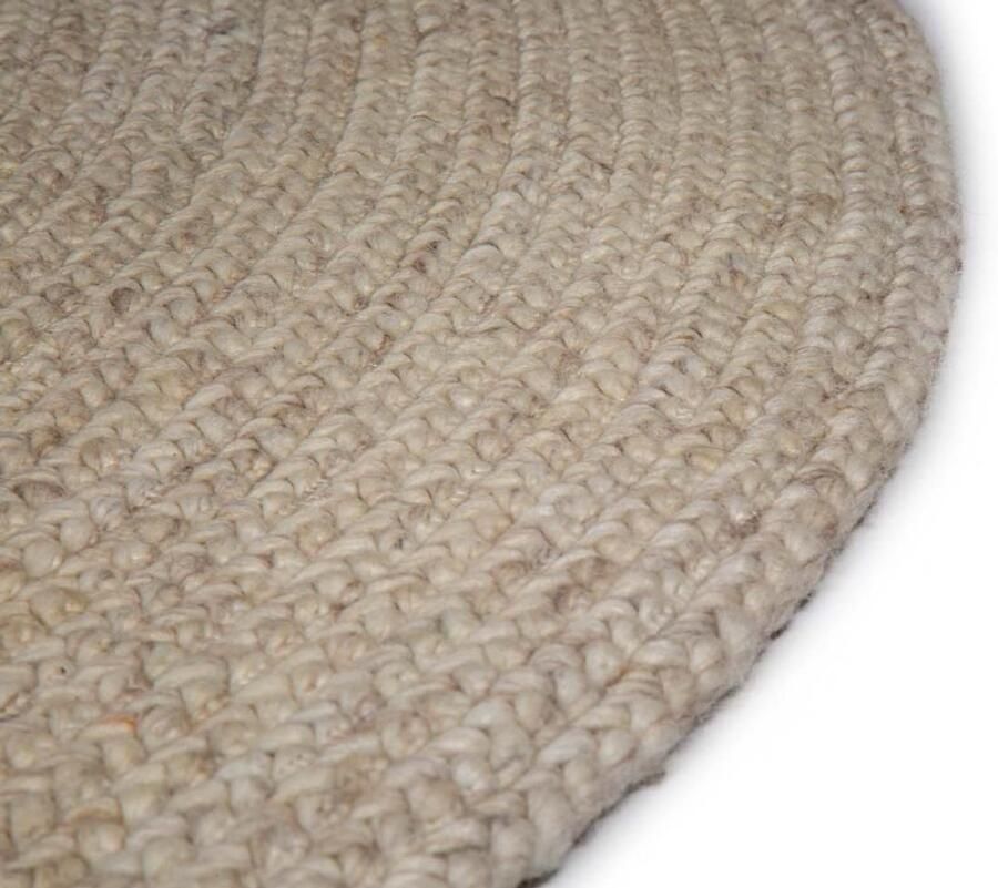 Brinker carpets Bellano Cloud White 815 Vloerkleed Ø 200 cm Ivory Round Viscose Wool Dining room Living room Mottled Bohemian Country Modern