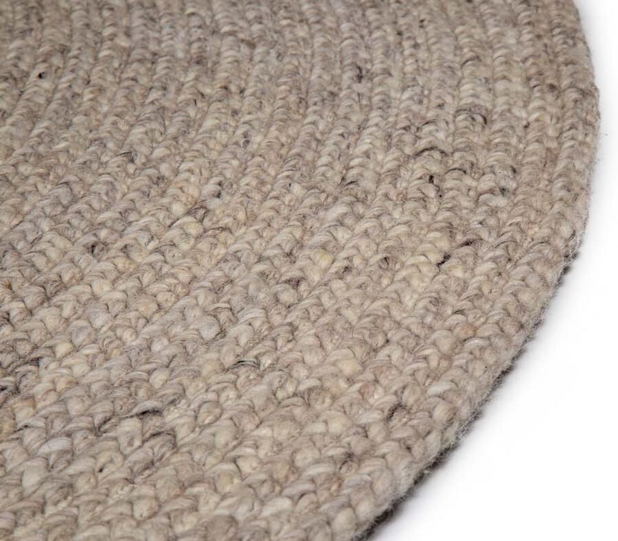 Brinker carpets Bellano Light Grey 814 Vloerkleed Ø 200 cm Grey Round Viscose Wool Dining room Living room Mottled Bohemian Country Modern