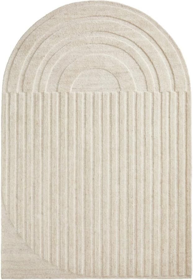 Brinker carpets Monza Light Grey 815 Vloerkleed 170 x 230 cm Grey Organic Viscose Wool Dining room Living room Geometric Stripes Scandinavian Modern