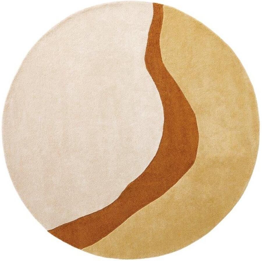 Brinker carpets vloerkleed organix – goud – ø 200