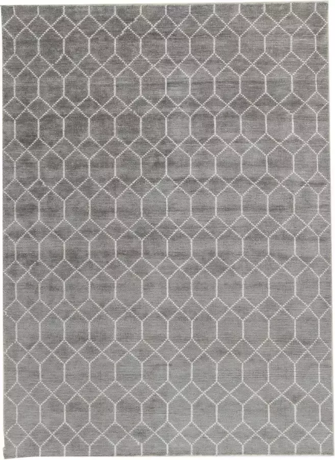 Brinker carpets Feel Good Laatz Grey Vloerkleed 200x300 Rechthoek Laagpolig Tapijt Modern Grijs Wit - Foto 2
