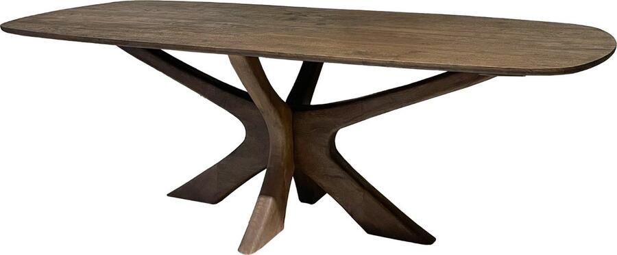 Brix Deens Ovale Eettafel Montreaux Mangohout 250 x 110cm Bruin Ovaal