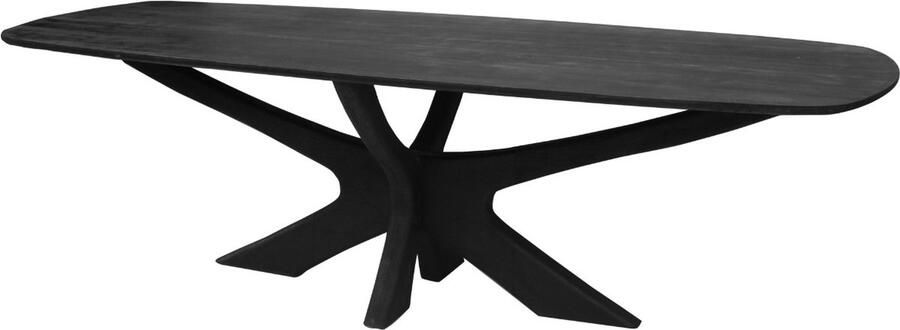 Brix Deens Ovale Eettafel Montreaux Mangohout 250 x 110cm Zwart