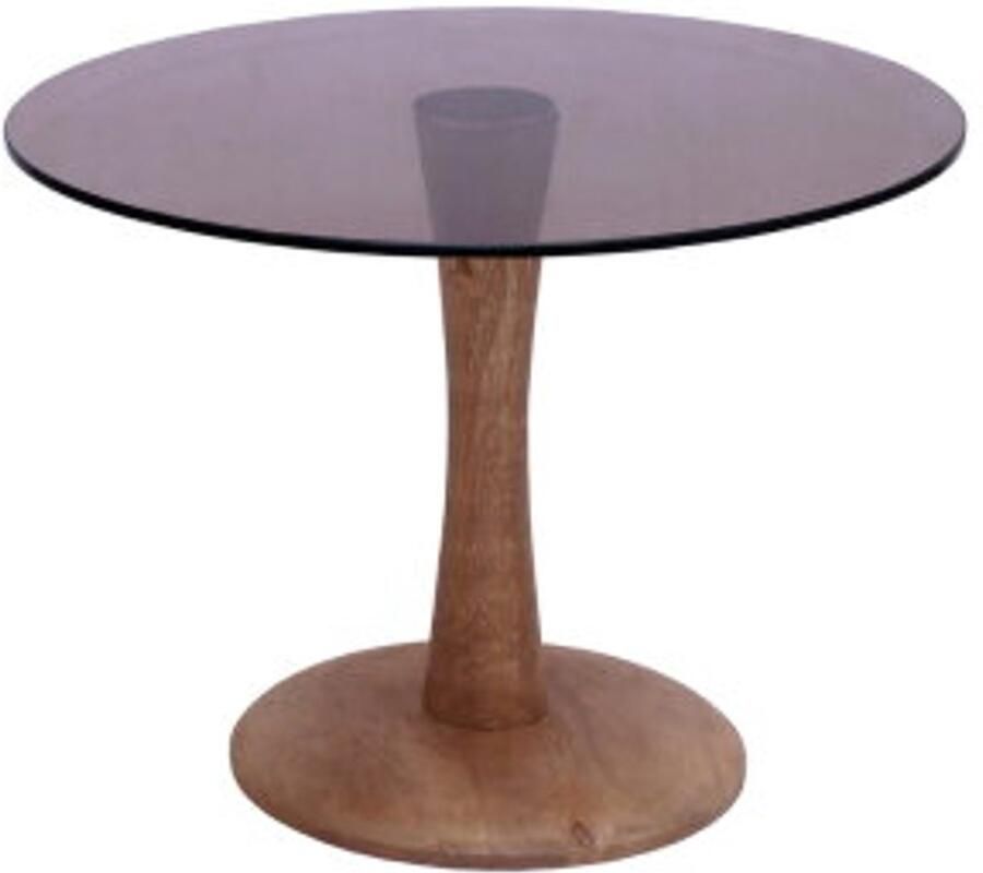 Livingfurn Bijzettafel Faye Bruin Glas 60x60x45cm - Foto 3