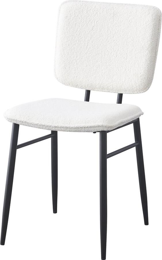 Livingfurn Brix Eetkamerstoel Harvey Polar Wit Stof Set van 2