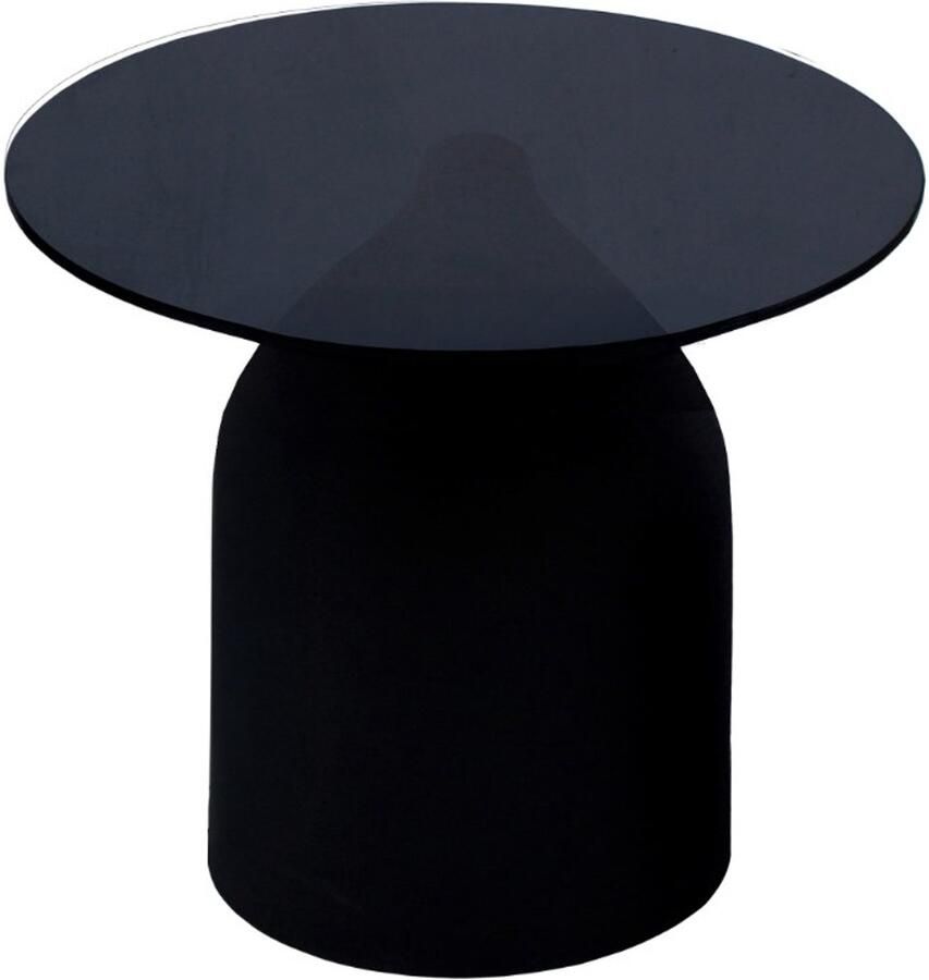 Brix Livingfurn Bijzettafel Isa Zwart Glas 50x50x45cm