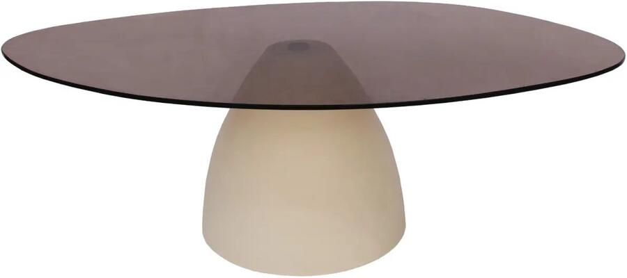 Sohome Organische Salontafel Jacky Glas en betonlook 110 x 65cm Beige