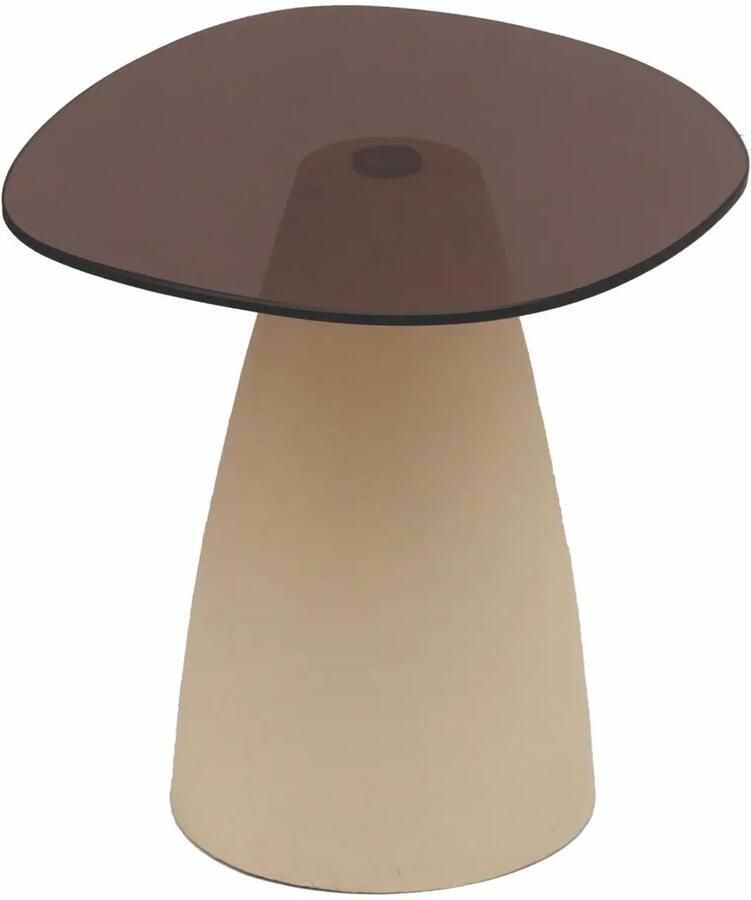 Sohome Organische Salontafel Jacky Glas en betonlook 50 x 43cm Beige