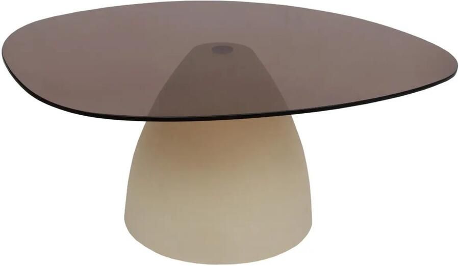 Sohome Organische Salontafel Jacky Glas en betonlook 86 x 76cm Beige