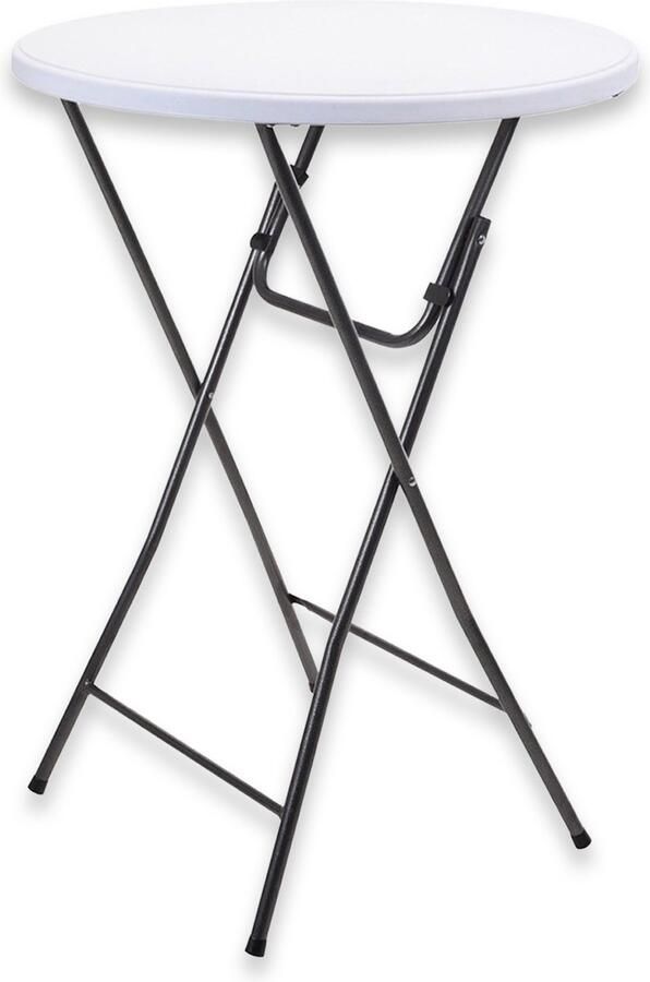 Infinity Goods Stevige Statafel Partytafel Robuust en Weersbestendig Inklapbaar 80cm x 110cm Feest 1 stuk Wit Grijs