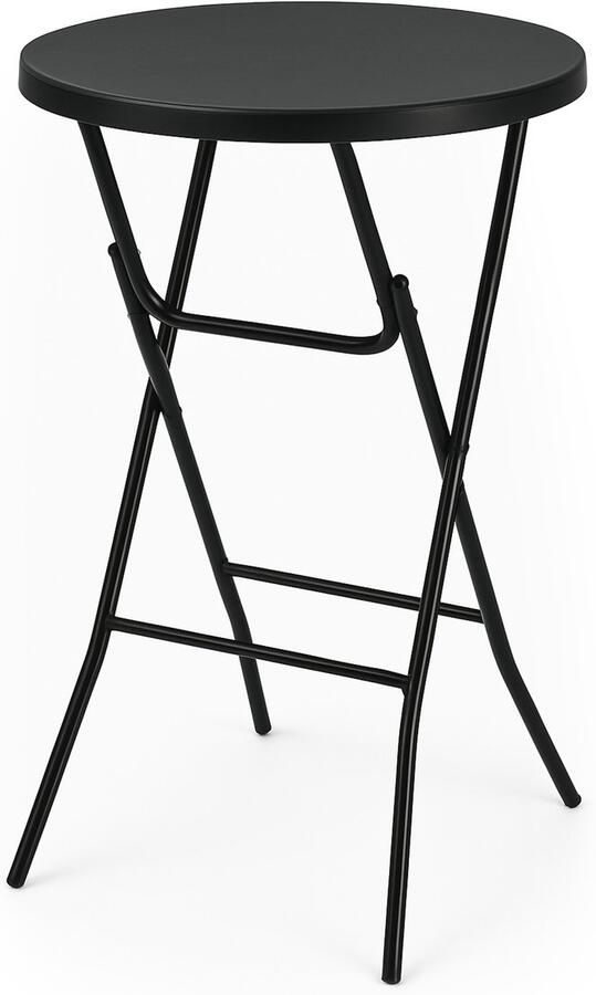Infinity Goods Stevige Zwarte Statafel Partytafel Robuust en Weersbestendig Inklapbaar 80cm x 110cm Feest 1 stuk Zwart