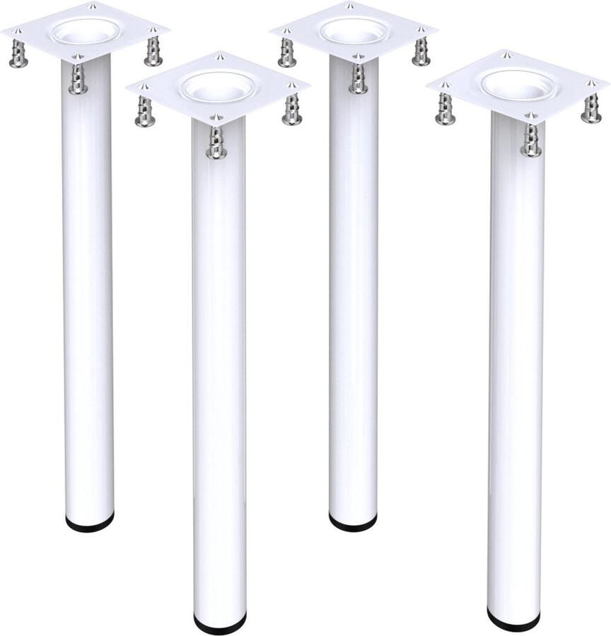 Bronea Set à 4 stuks Tafelpoten rond staal rond Ø 30 mm INCL. MONTAGESCHROEVEN meerdere lengtes & kleuren Meubelpoot Meubelpoten