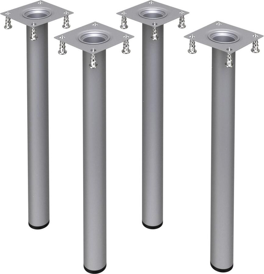 Bronea Set à 4 stuks Tafelpoten rond staal rond Ø 30 mm INCL. MONTAGESCHROEVEN meerdere lengtes & kleuren Meubelpoot Meubelpoten