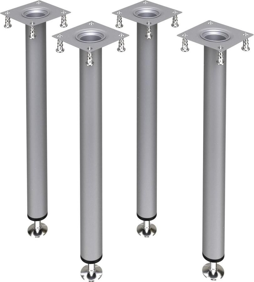 Bronea Set à 4 stuks Tafelpoten rond staal rond Ø 30 mm INCL. STELSCHROEVEN & MONTAGESCHROEVEN meerdere lengtes & kleuren Meubelpoot Meubelpoten