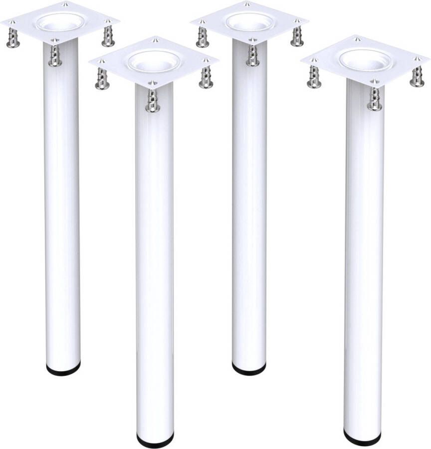Bronea Set à 4 stuks Tafelpoten rond staal rond Ø 30 mm INCL. MONTAGESCHROEVEN meerdere lengtes & kleuren Meubelpoot Meubelpoten