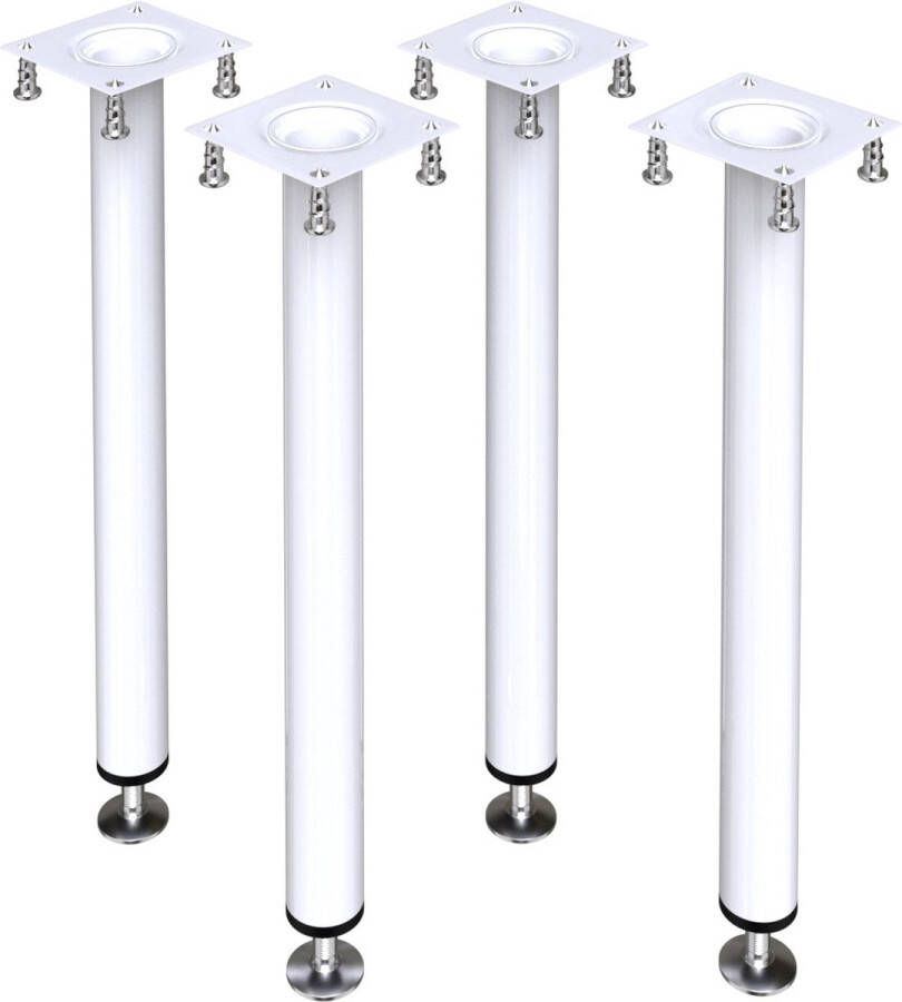 Bronea Set à 4 stuks Tafelpoten rond staal rond Ø 30 mm INCL. STELSCHROEVEN & MONTAGESCHROEVEN meerdere lengtes & kleuren Meubelpoot Meubelpoten