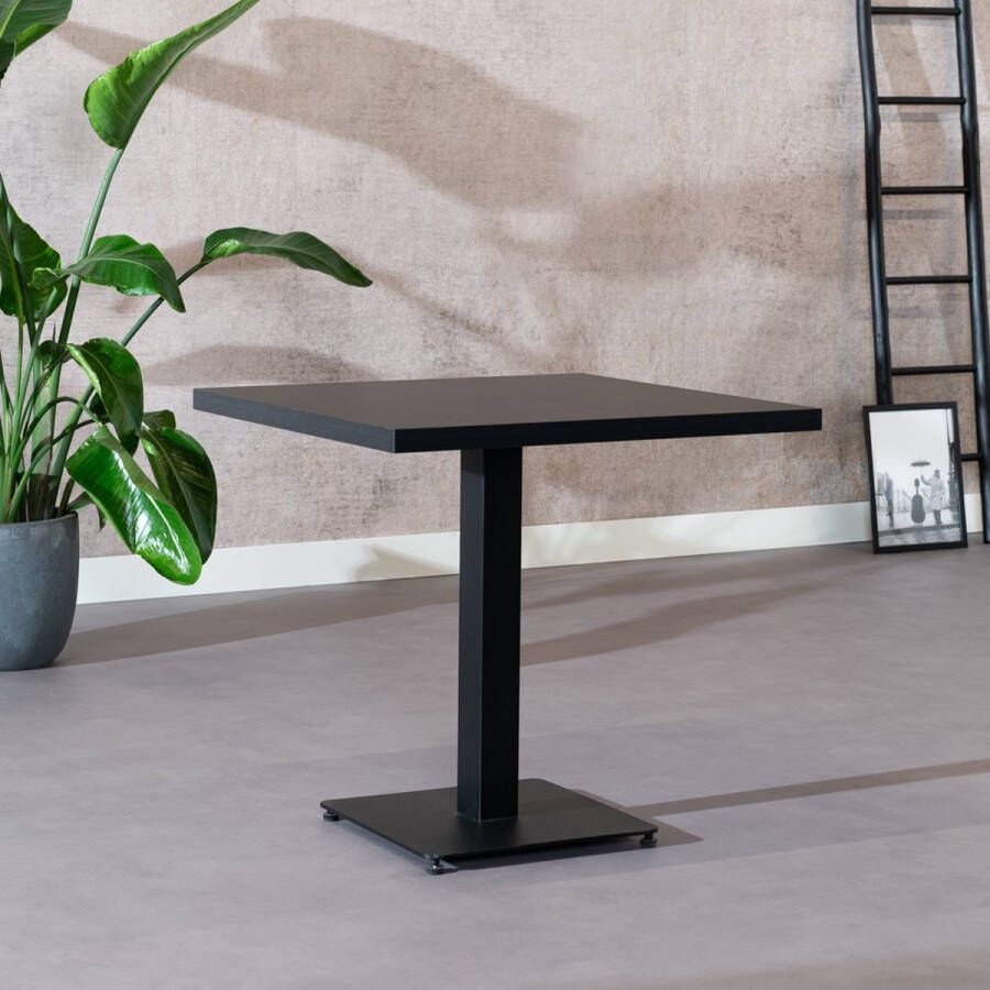 Bronx71 Bistrotafel Nils melamine zwart 80 x 80 cm