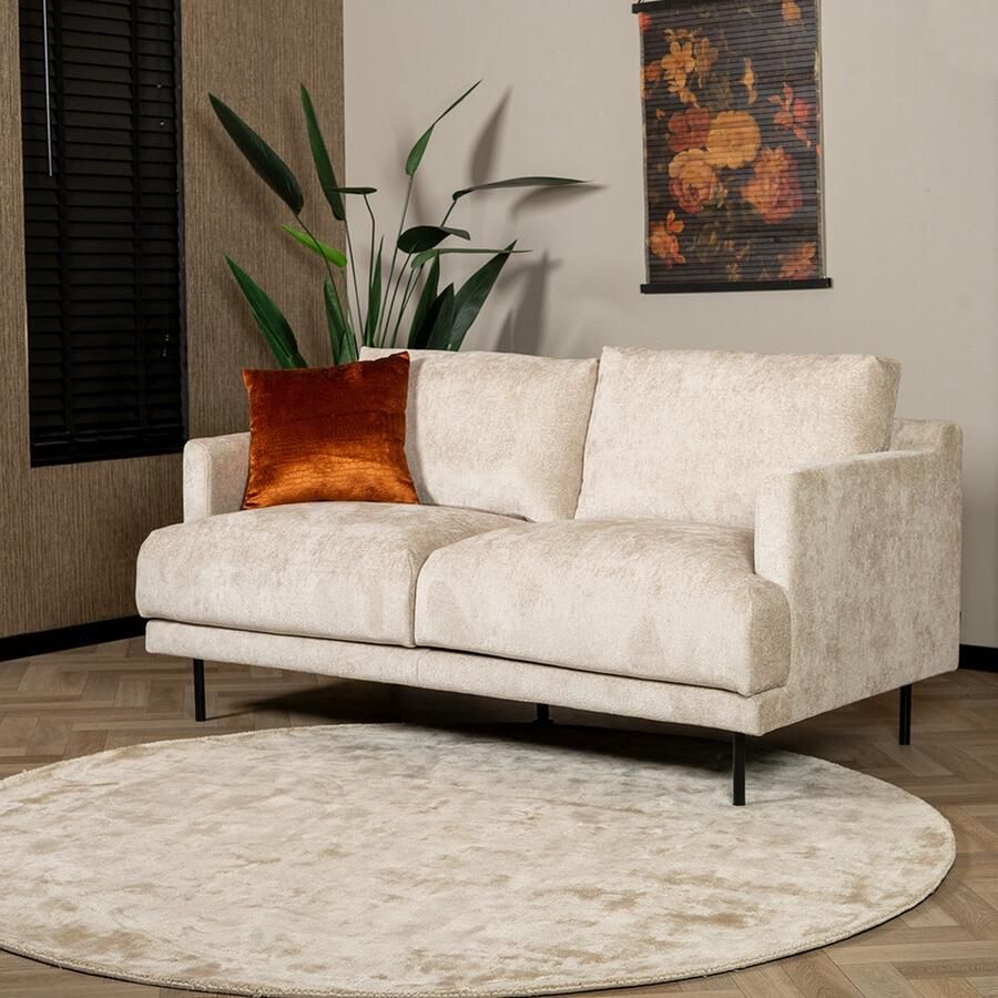 Bronx71 2 5-zits bank Denver chenille stof wit beige. - Foto 1