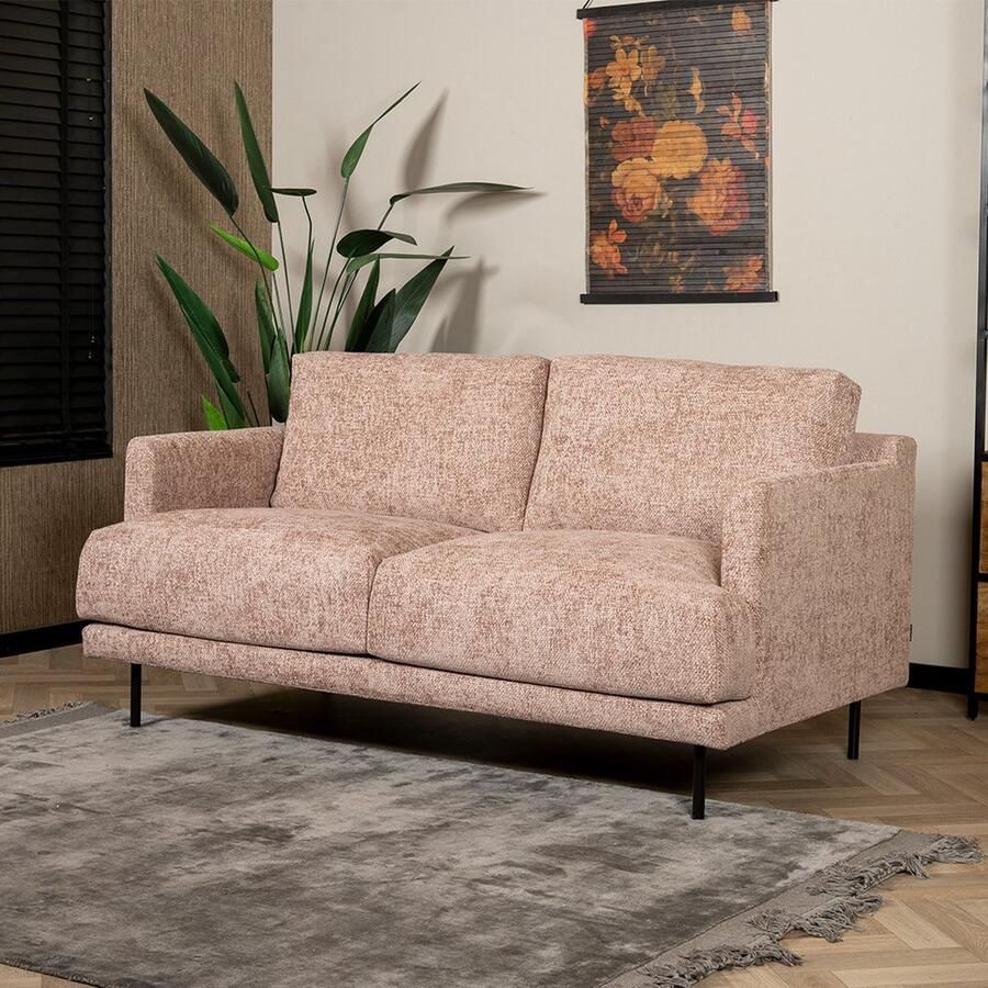 Bronx71 2 5-zits bank Denver roze stof chenille