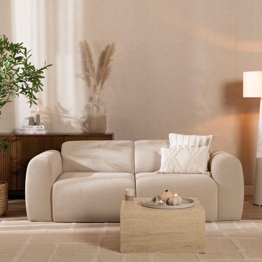 Bronx71 2 5-zits bank Maine chenille stof beige - Foto 1