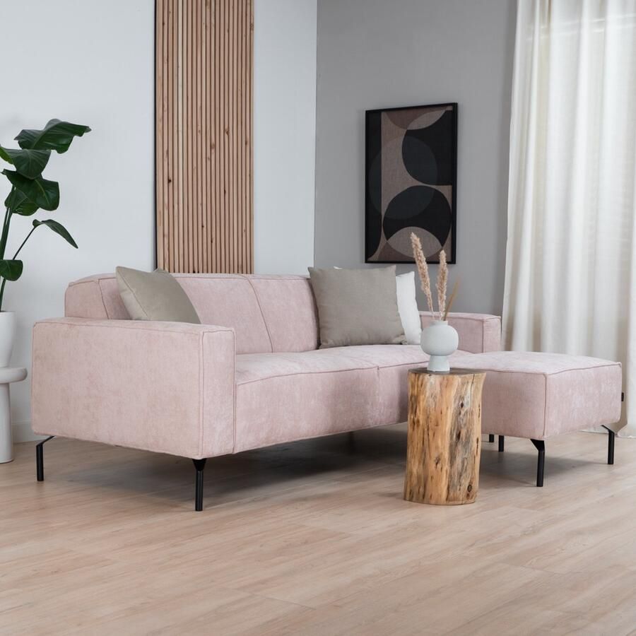 Bronx71 3-zitsbank Kansas stof gemêleerd roze. - Foto 2