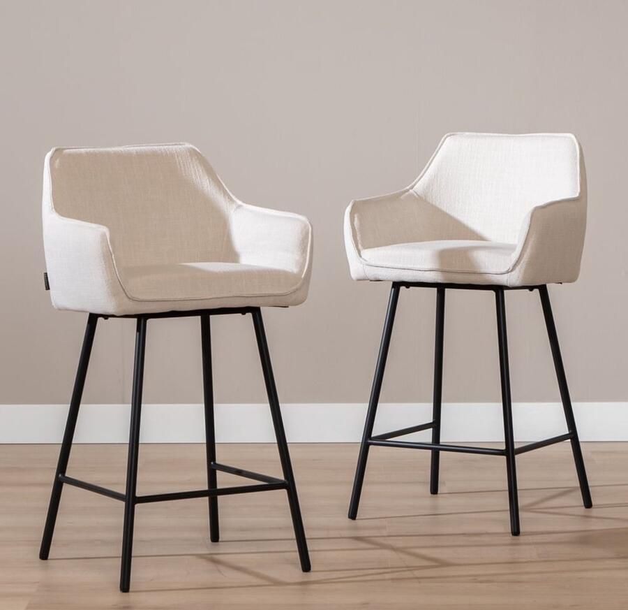 Bronx71 Barkruk Ciara linnen off white 65-78 cm barstoel