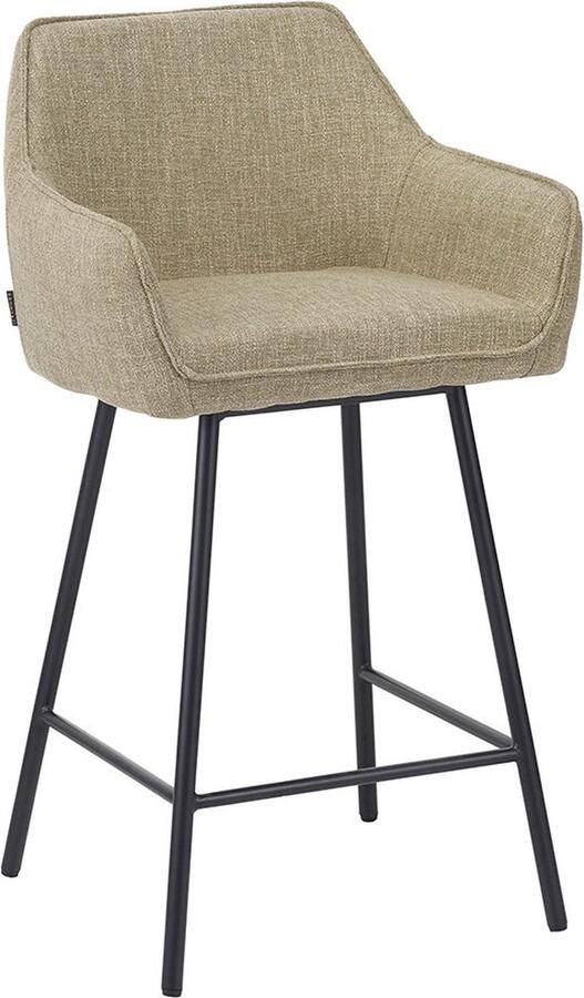 Bronx71 Barkruk Ciara linnen olijfgroen 65-78 cm barstoel - Foto 2