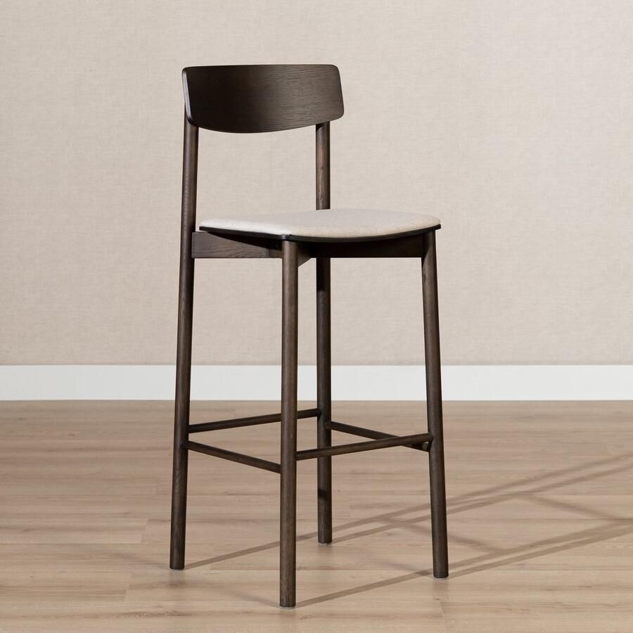 Bronx71 Barkruk Jane walnoot off white 80 cm barstoel