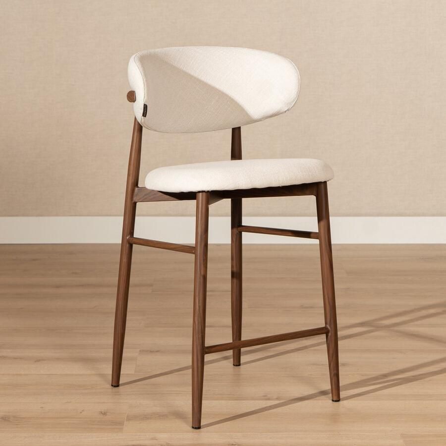 Bronx71 Barkruk Lara linnen off white 65 cm barstoel