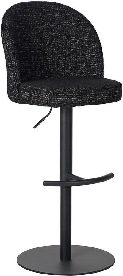 Bronx71 Barkruk Odin gemêleerde stof zwart 63-83 cm barstoel