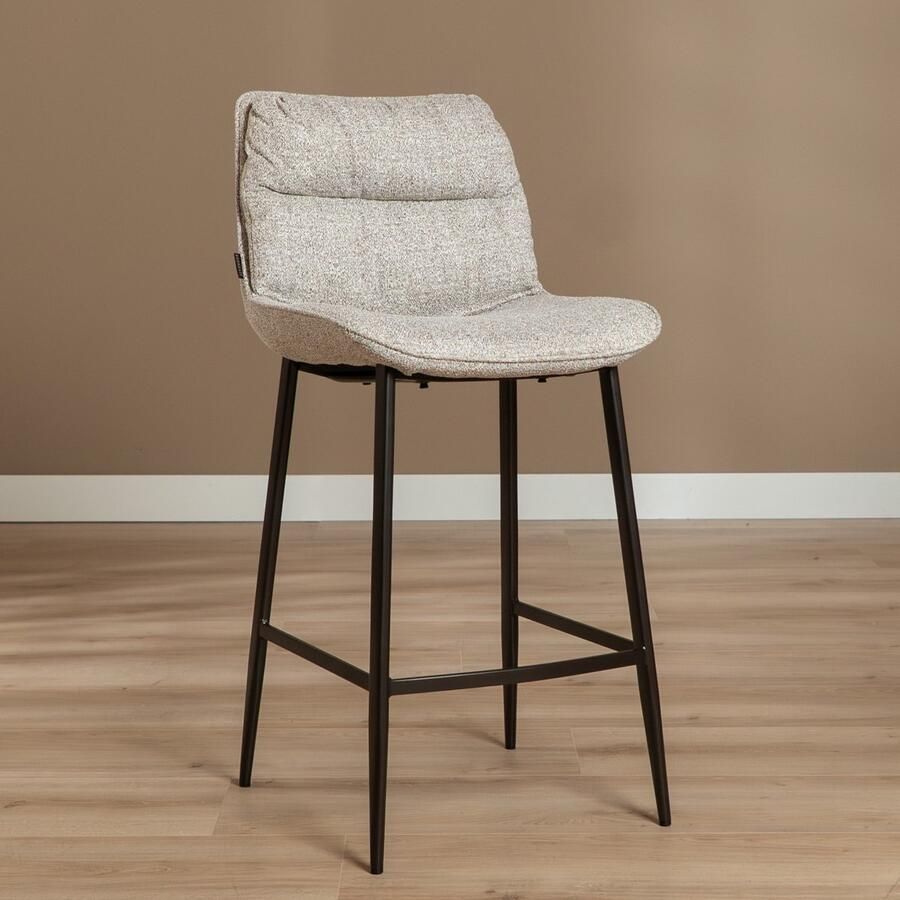 Bronx71 Barkruk Trevi gemêleerd off white bruin barstoel