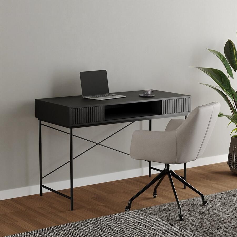 Bronx71 Bureau Maury zwart eiken 120x55x77 cm