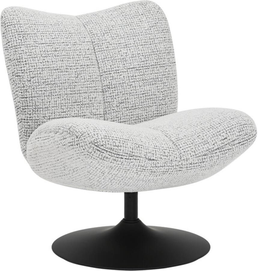 Bronx71 Draaifauteuil Moira gemêleerde stof off white zwart
