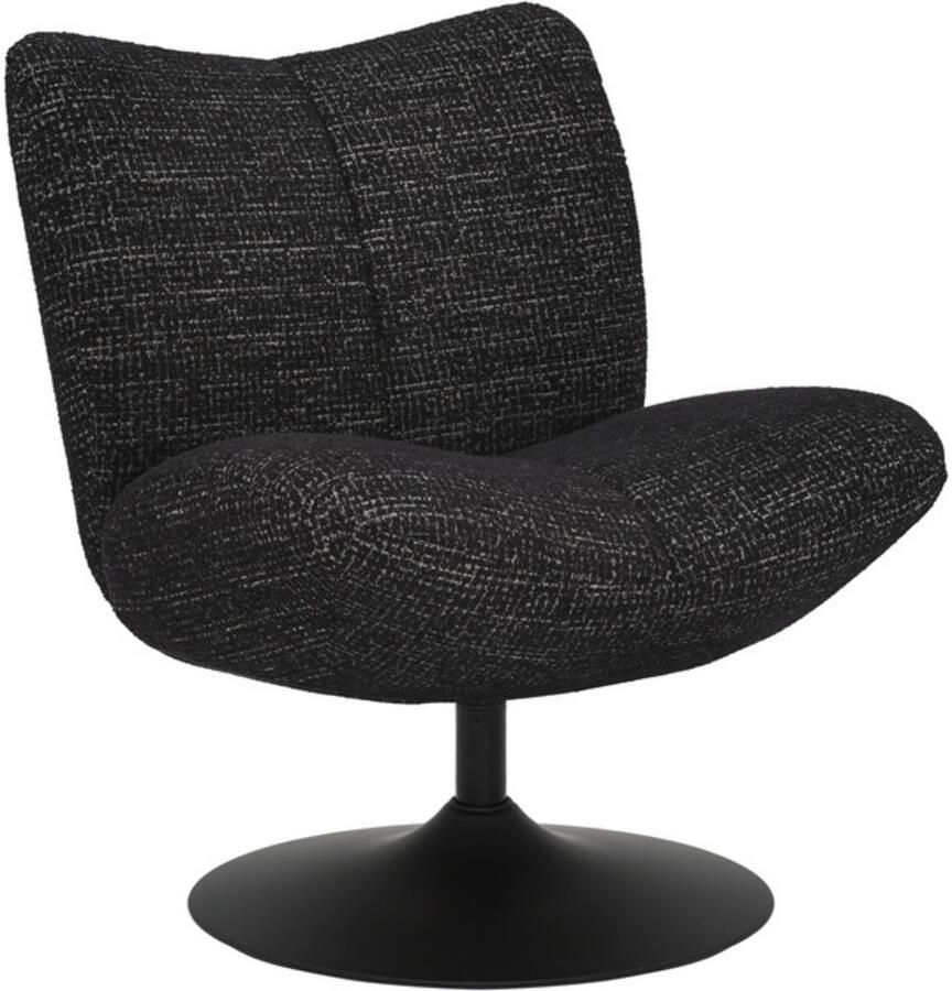 Bronx71 Draaifauteuil Moira gemêleerde stof zwart