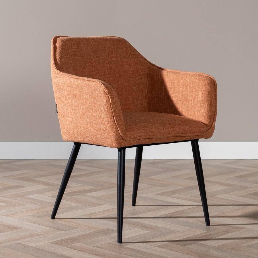 Bronx71 Eetkamerstoel Ciara linnen koper stoel