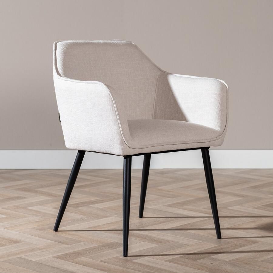 Bronx71 Eetkamerstoel Ciara linnen off white stoel