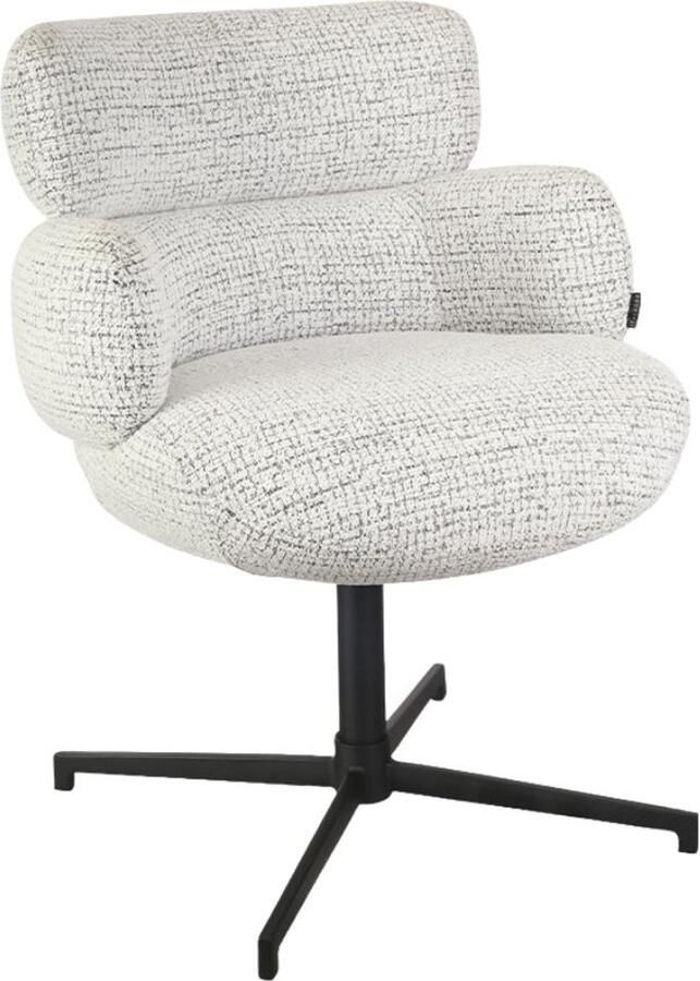 Bronx71 Eetkamerstoel Coco gemêleerde stof off white zwart stoel