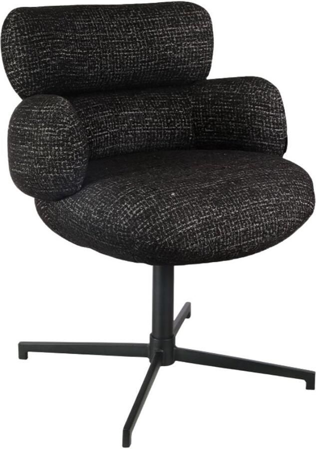 Bronx71 Eetkamerstoel Coco gemêleerde stof zwart stoel