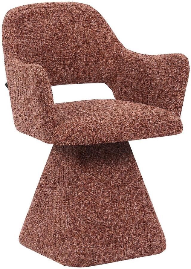 Bronx71 Eetkamerstoel Josh draaibaar chenille koper stoel - Foto 2