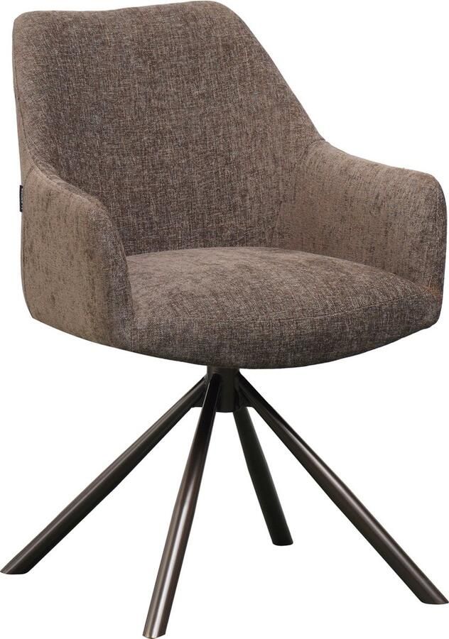Bronx71 Eetkamerstoel Kay draaibaar bruin stoel - Foto 2