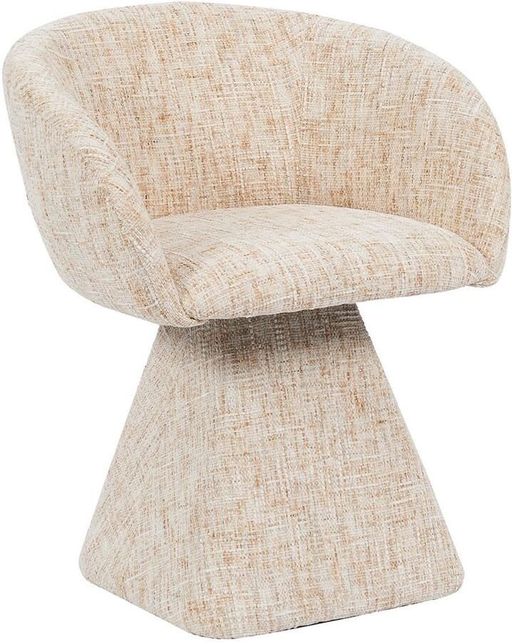 Bronx71 Eetkamerstoel Lenn draaibaar chenille beige stoel - Foto 2