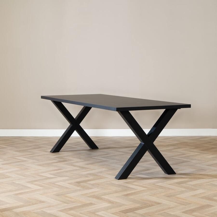 Bronx71 Eettafel Bodo melamine zwart 220 x 90 cm