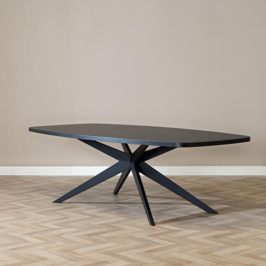 Bronx71 Eettafel Dio melamine zwart deens ovaal 240 x 120 cm