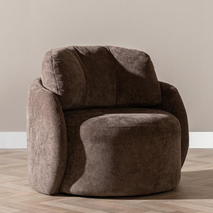 Bronx71 Fauteuil Cali chenille bruin