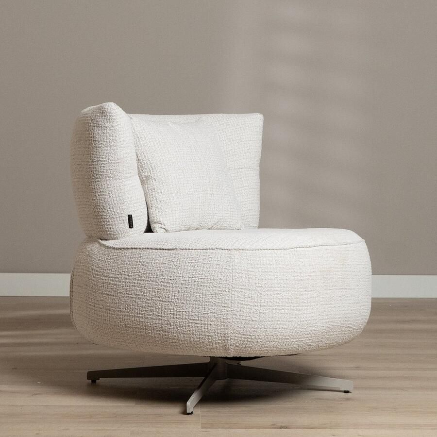 Bronx71 Fauteuil Fallon draaibaar gemêleerde stof beige