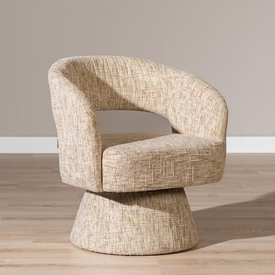Bronx71 Fauteuil Josh draaibaar chenille beige